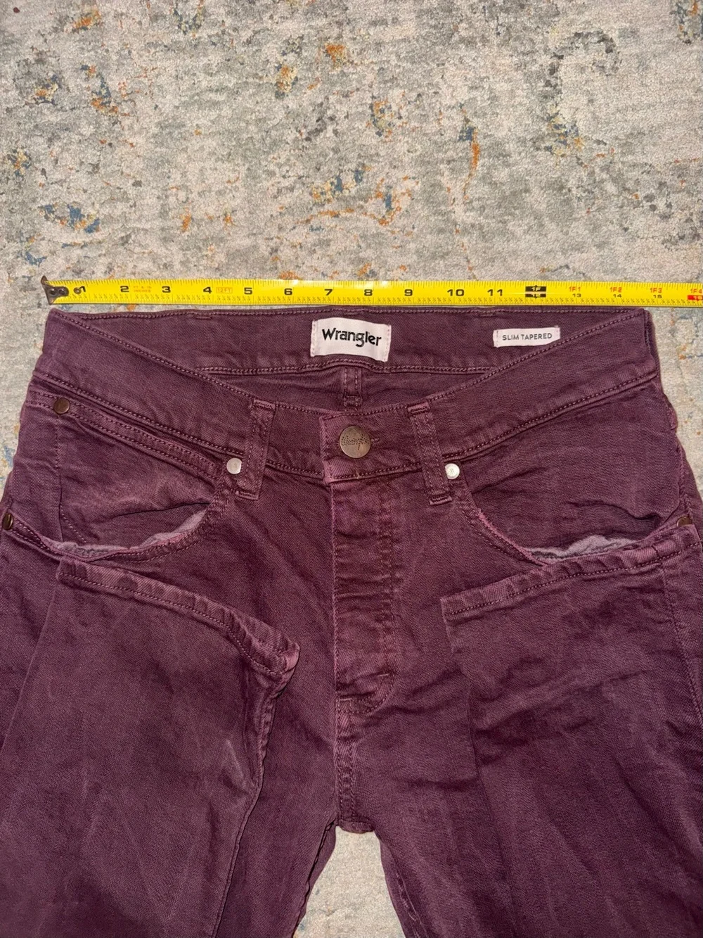 Wrangler Men’s Skinny Jeans in Deep Burgundy 30x32